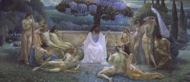 The-School-of-Plato-1898-Jean-Delville-oil-painting-1